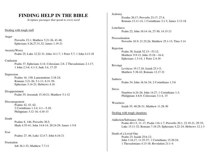Finding Help In The Bible