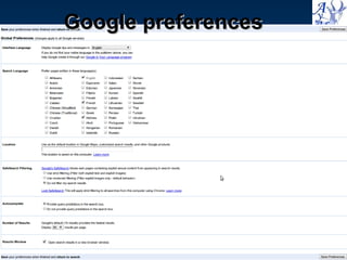 Google preferences 