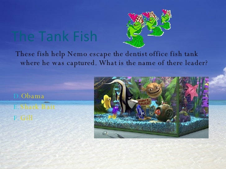 finding nemo fish tank names