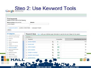 Step 2: Use Keyword Tools There are free & paid keywords available: I like to use Google's free keyword tool Validate: See if people are actually using those words Add/Refine: Get ideas for other words you didn't think of 