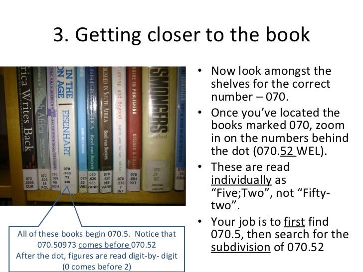 Finding a book with a Dewey shelf number