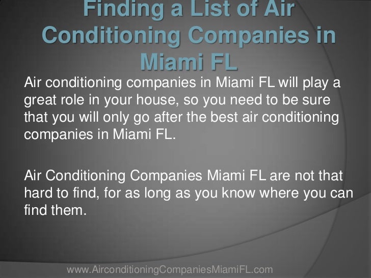 Finding a List of Air Conditioning Companies in Miami FL