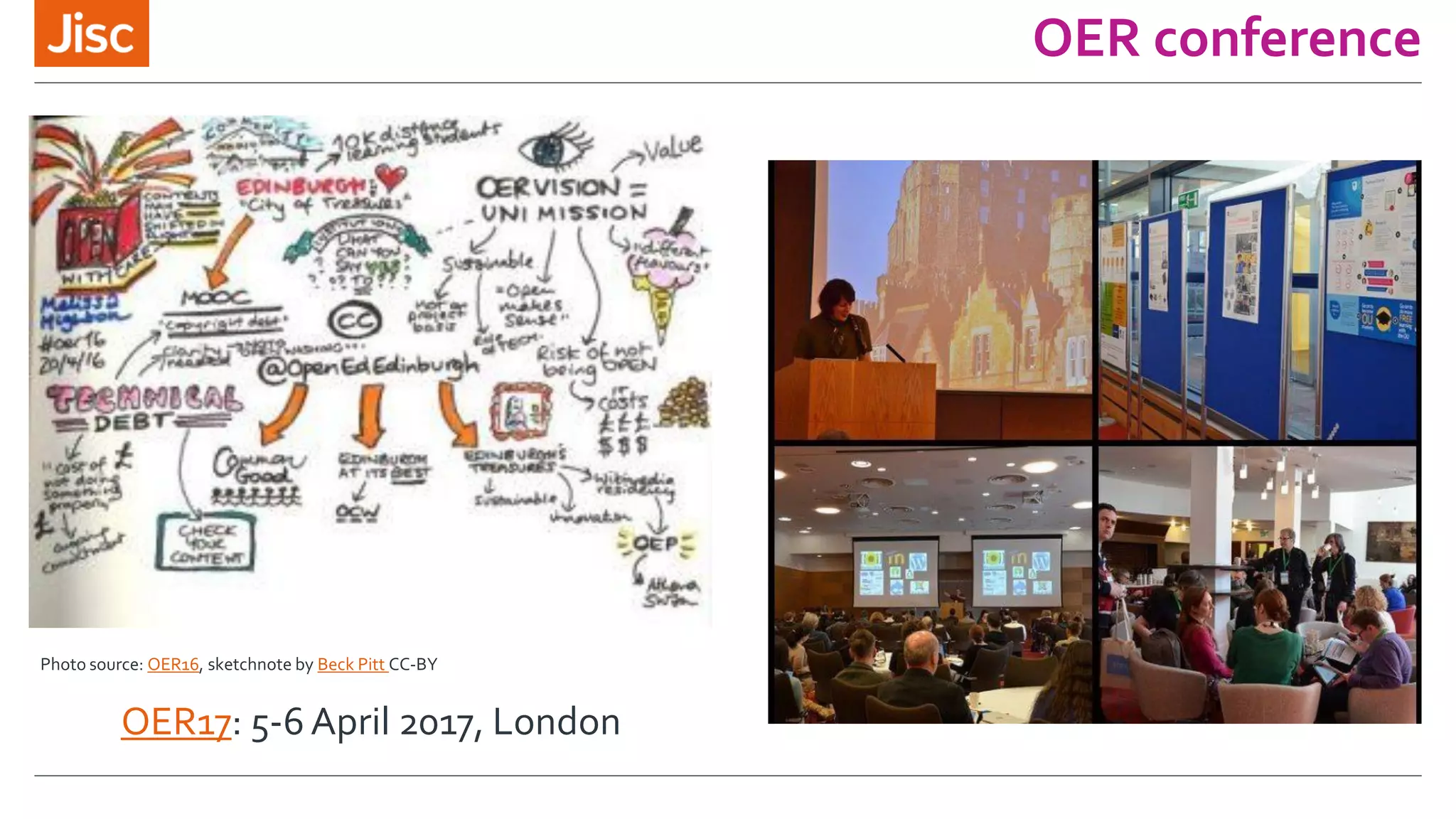 OER conference
Photo source: OER16, sketchnote by Beck Pitt CC-BY
OER17: 5-6 April 2017, London
 