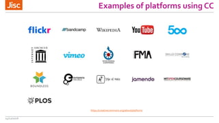Examples of platforms using CC
https://creativecommons.org/about/platform/
14/12/2016
 