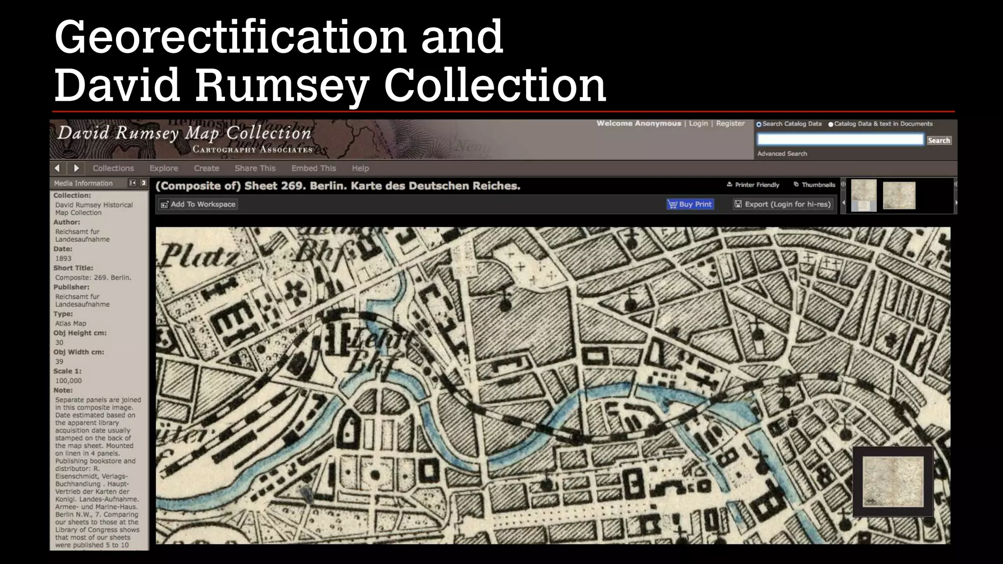 Georectification and 
David Rumsey Collection

 