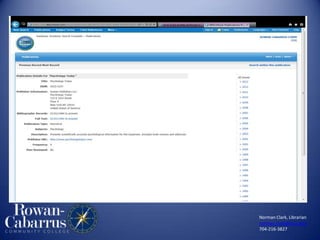 Norman Clark, Librarian
norman.clark@rccc.edu
704-216-3827
 