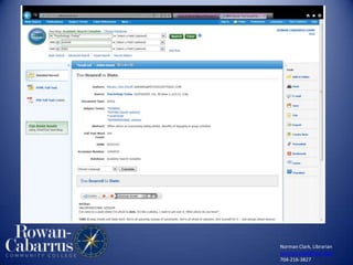 Norman Clark, Librarian
norman.clark@rccc.edu
704-216-3827
 
