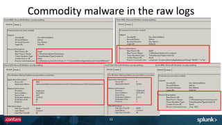 Commodity malware in the raw logs
12
 