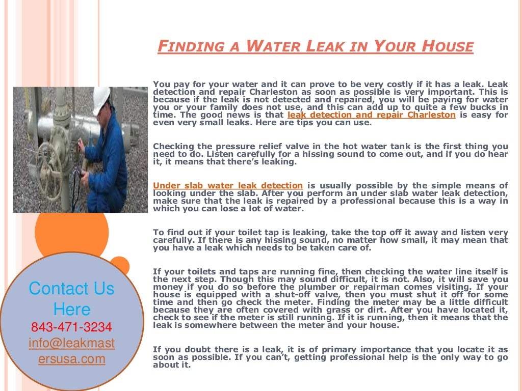 Finding a water leak in your house