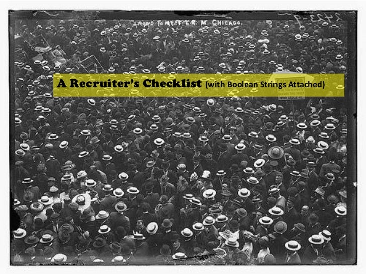 A Recruiter's Checklist (Strings Attached)