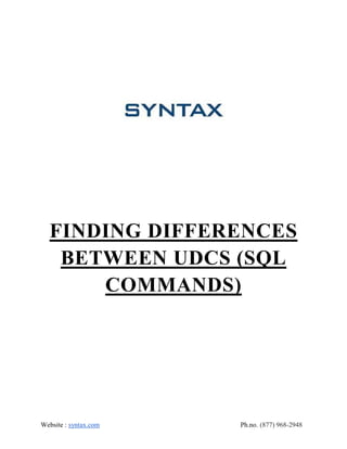 Finding differences between udcs (sql commands) | PDF | Free Download image.