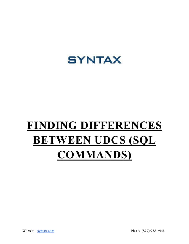 Finding differences between udcs (sql commands) | PDF | Free Download