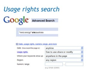 Usage rights search 