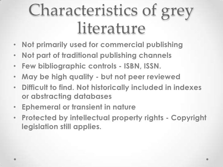 Finding grey literature