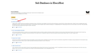 Sub Databases in EbscoHost
 