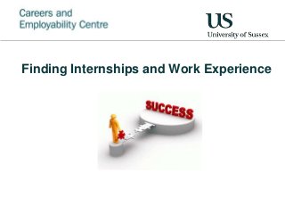 Finding Internships and Work Experience
 