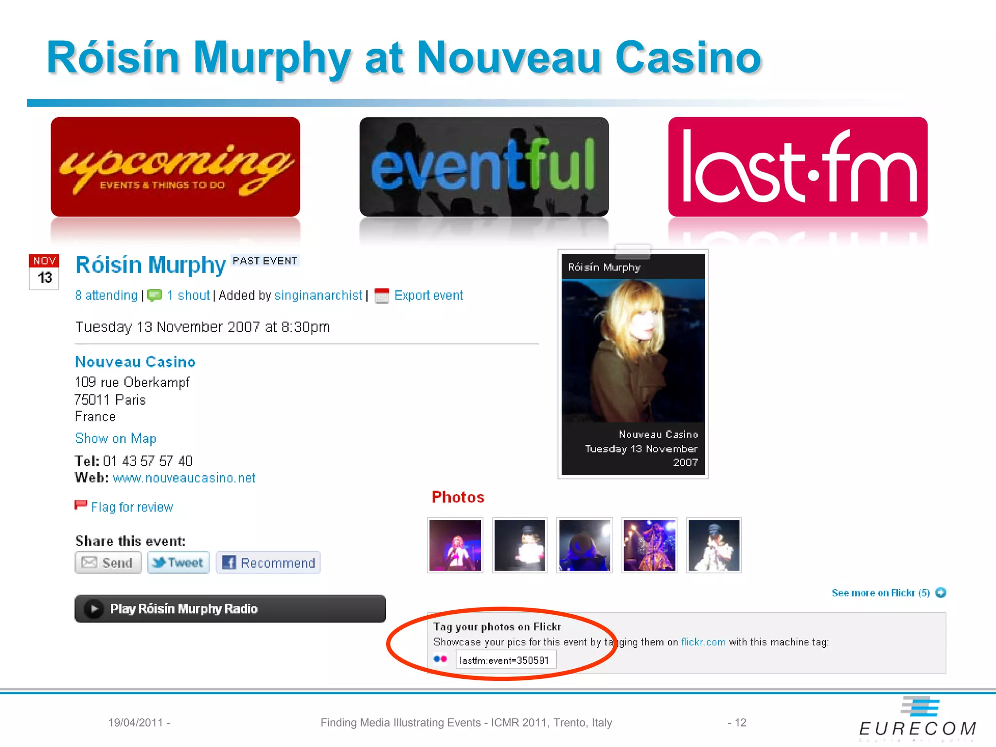 Róisín Murphy at Nouveau Casino




  19/04/2011 -   Finding Media Illustrating Events - ICMR 2011, Trento, Italy   - 12
 