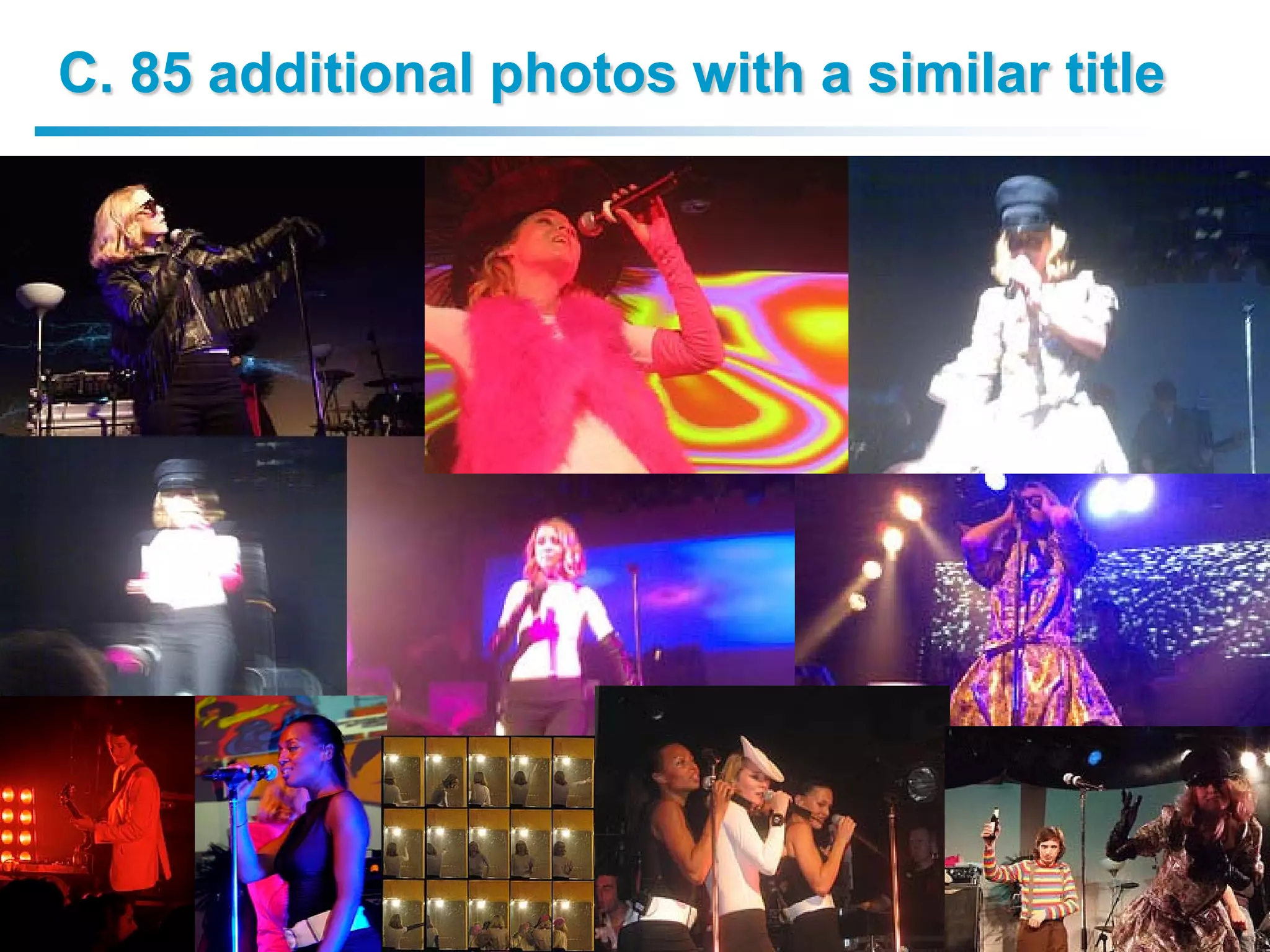 C. 85 additional photos with a similar title




   19/04/2011 -   Finding Media Illustrating Events - ICMR 2011, Trento, Italy   - 20
 