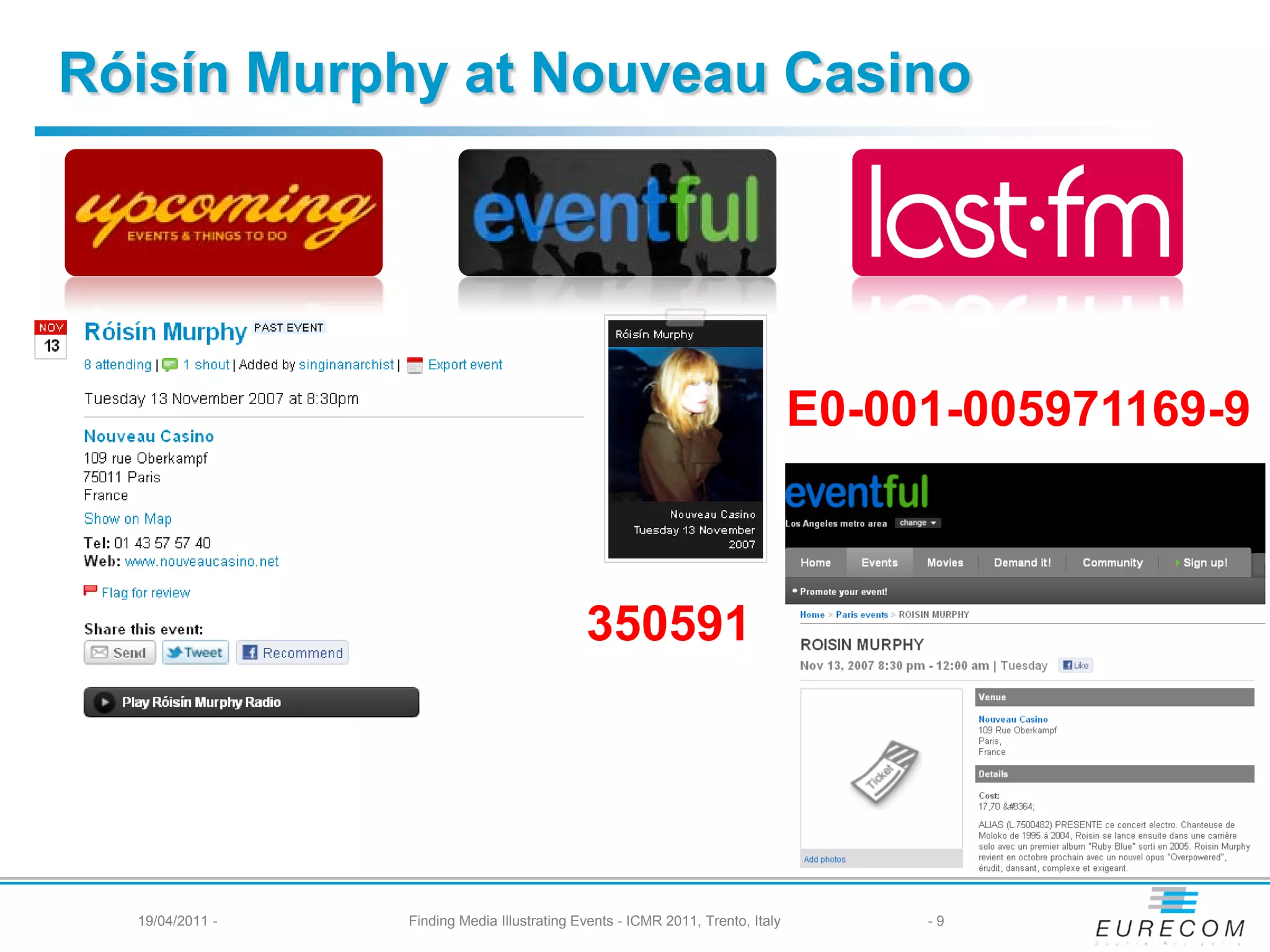 Róisín Murphy at Nouveau Casino




                                                                                E0-001-005971169-9



                                             350591




  19/04/2011 -   Finding Media Illustrating Events - ICMR 2011, Trento, Italy        -9
 