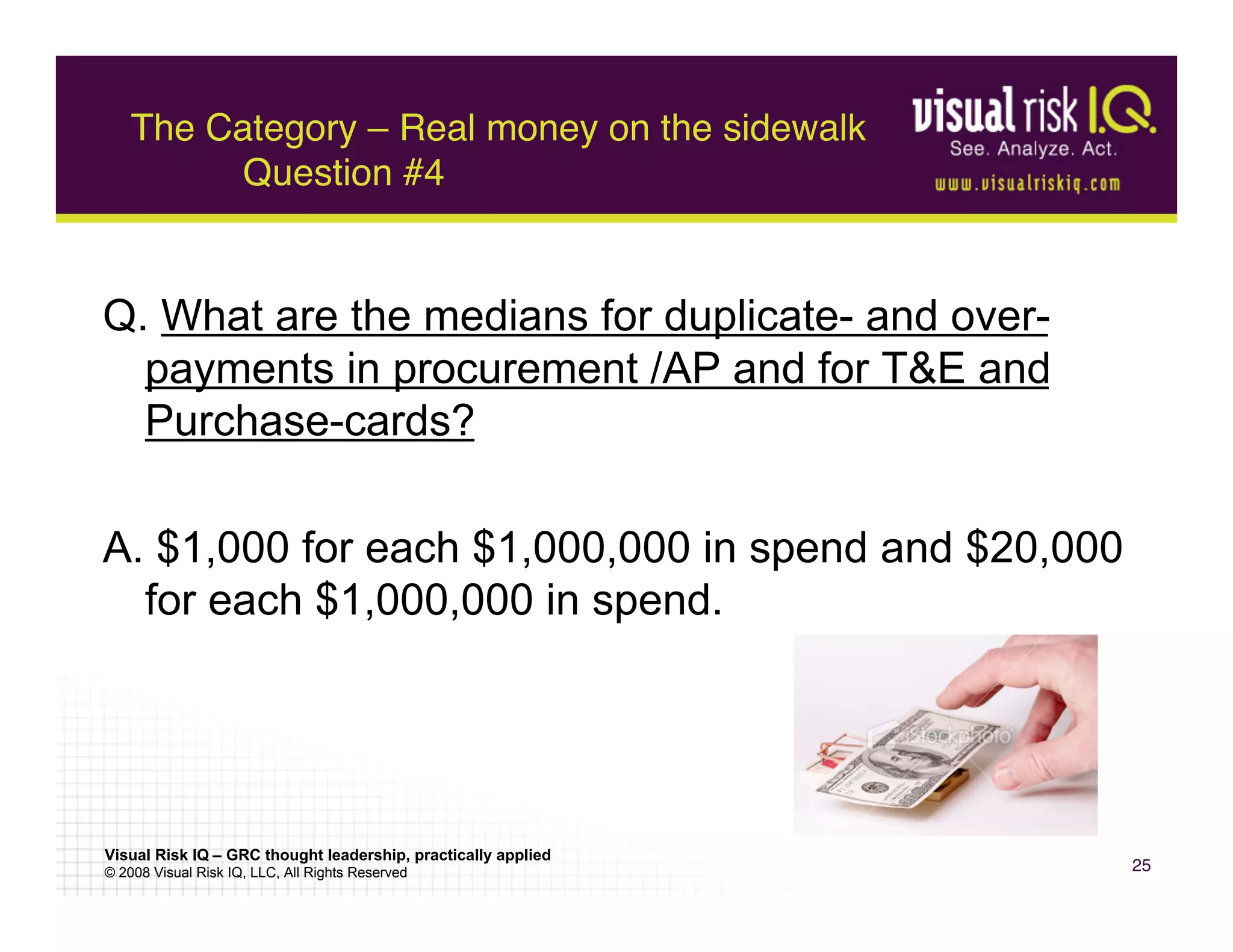 Finding Money & Detecting Fraud Super Strategies 2009 By Visual Risk Iq ...
