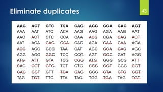 Eliminate duplicates 43
 