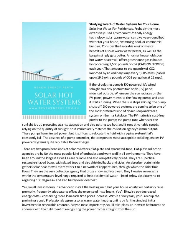 Finding Out Solar Hot Water Systems For Your House