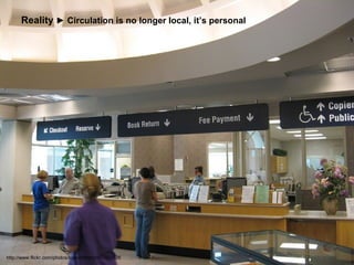 Reality ► Circulation is no longer local, it’s personal




http://www.flickr.com/photos/luptonlibrary/921402626
 