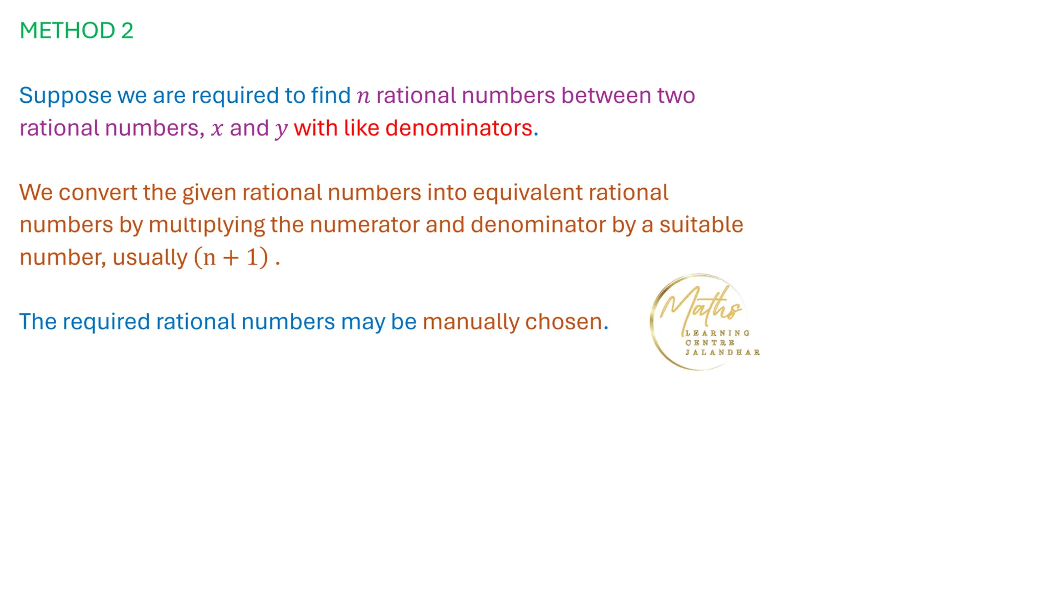 Finding rationals between given rational numbers | PDF