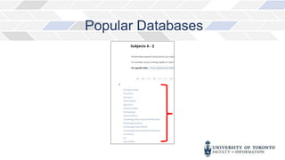 Popular Databases
 