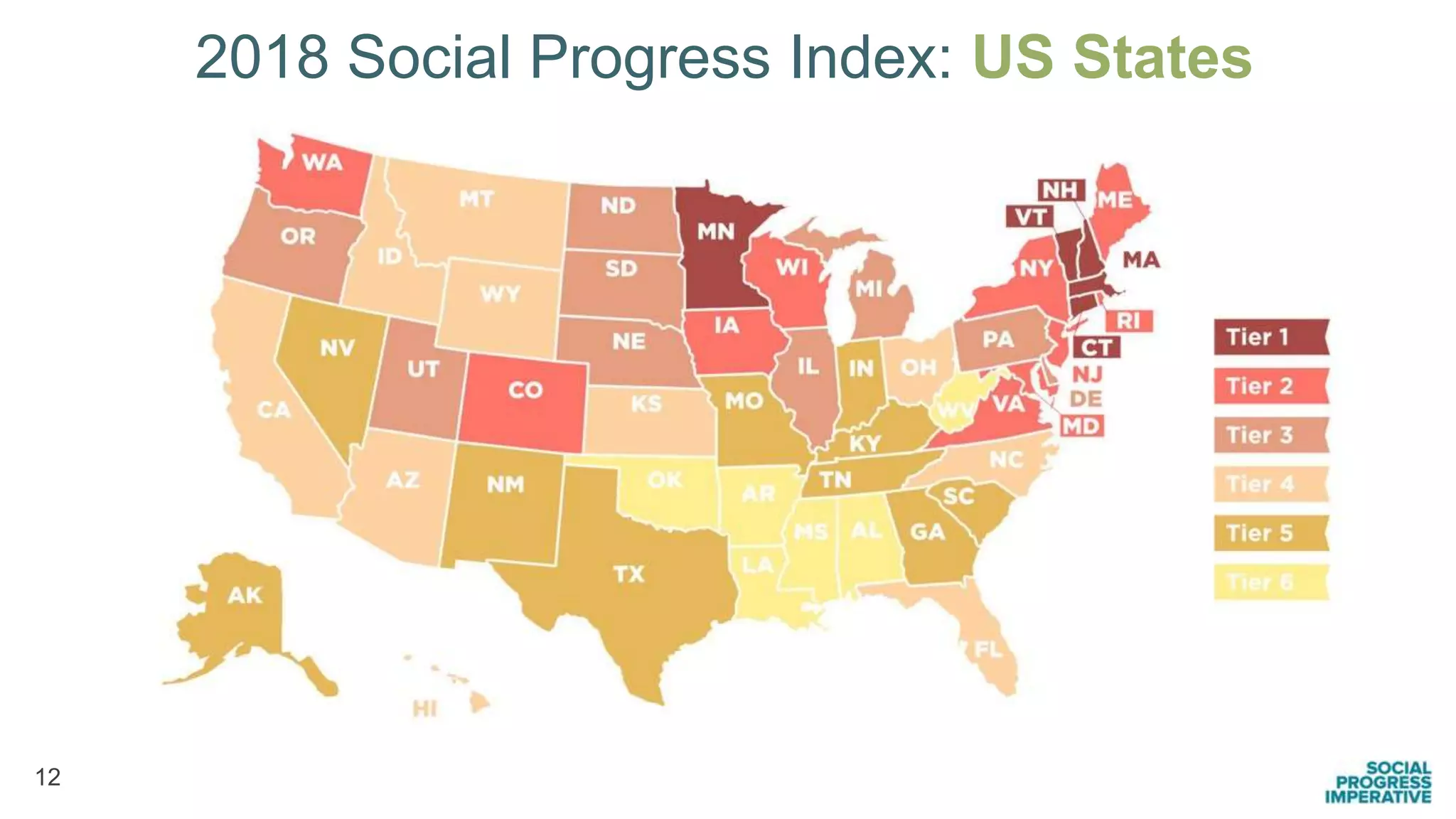 12
2018 Social Progress Index: US States
 