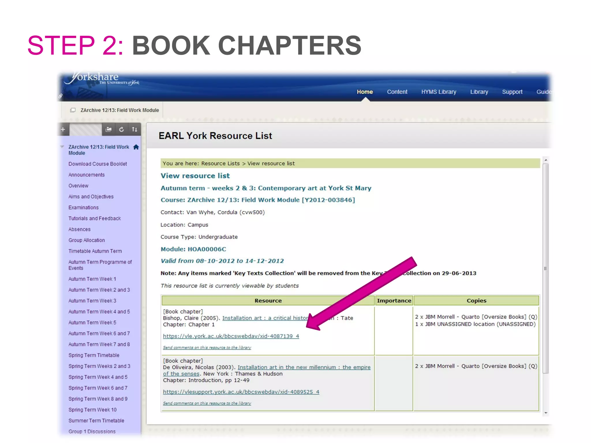 STEP 2: BOOK CHAPTERS

 