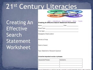 21st Century LiteraciesCreating An Effective Search Statement Worksheet