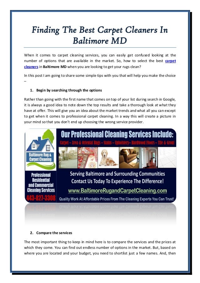Finding The Best Carpet Cleaners In Baltimore MD