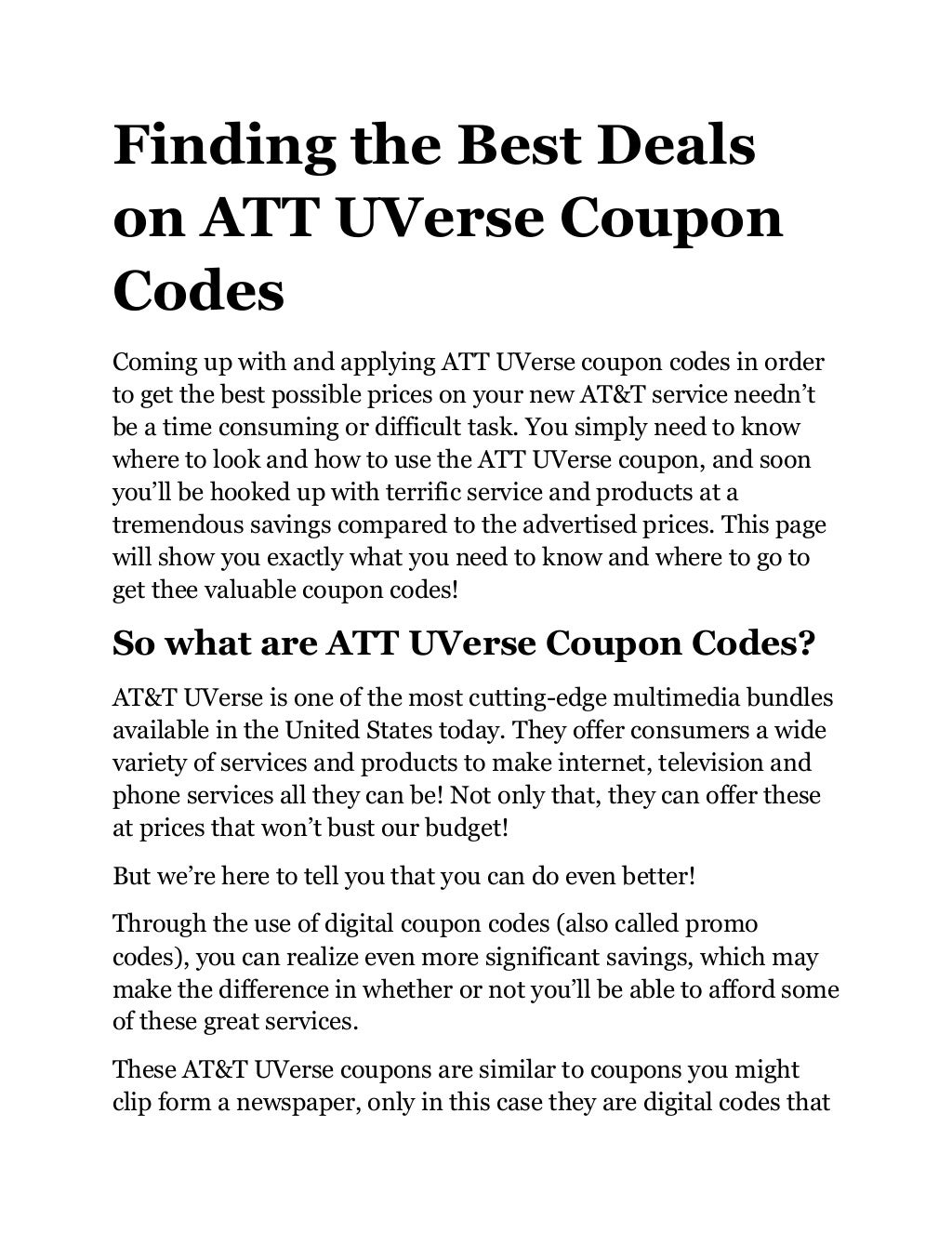 Finding the best deals on ATT Uverse coupon codes