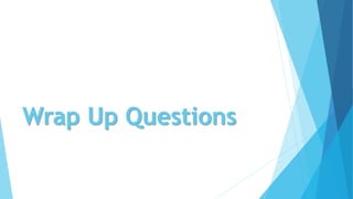 Wrap Up Questions
 