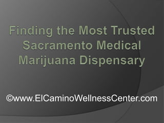 Finding the Most Trusted Sacramento Medical Marijuana Dispensary ©www.ElCaminoWellnessCenter.com 