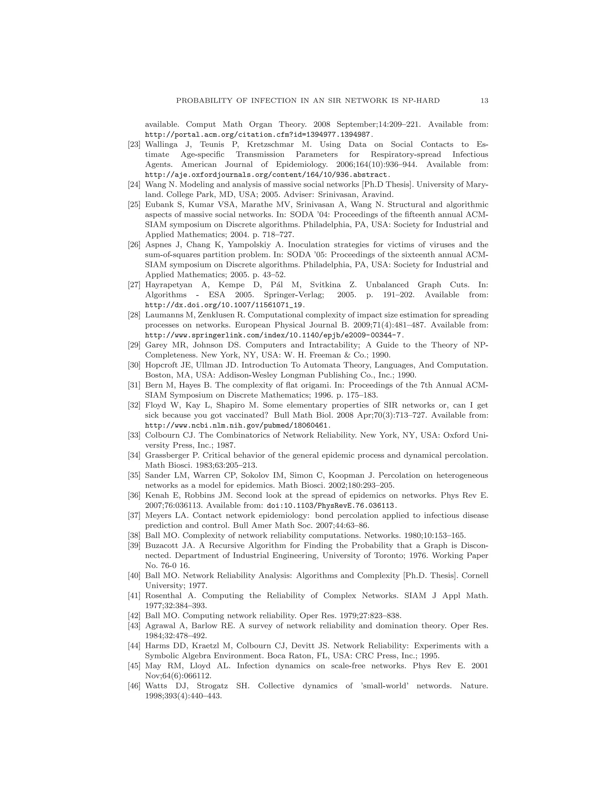 Finding the probability of infection in an sir network is np hard