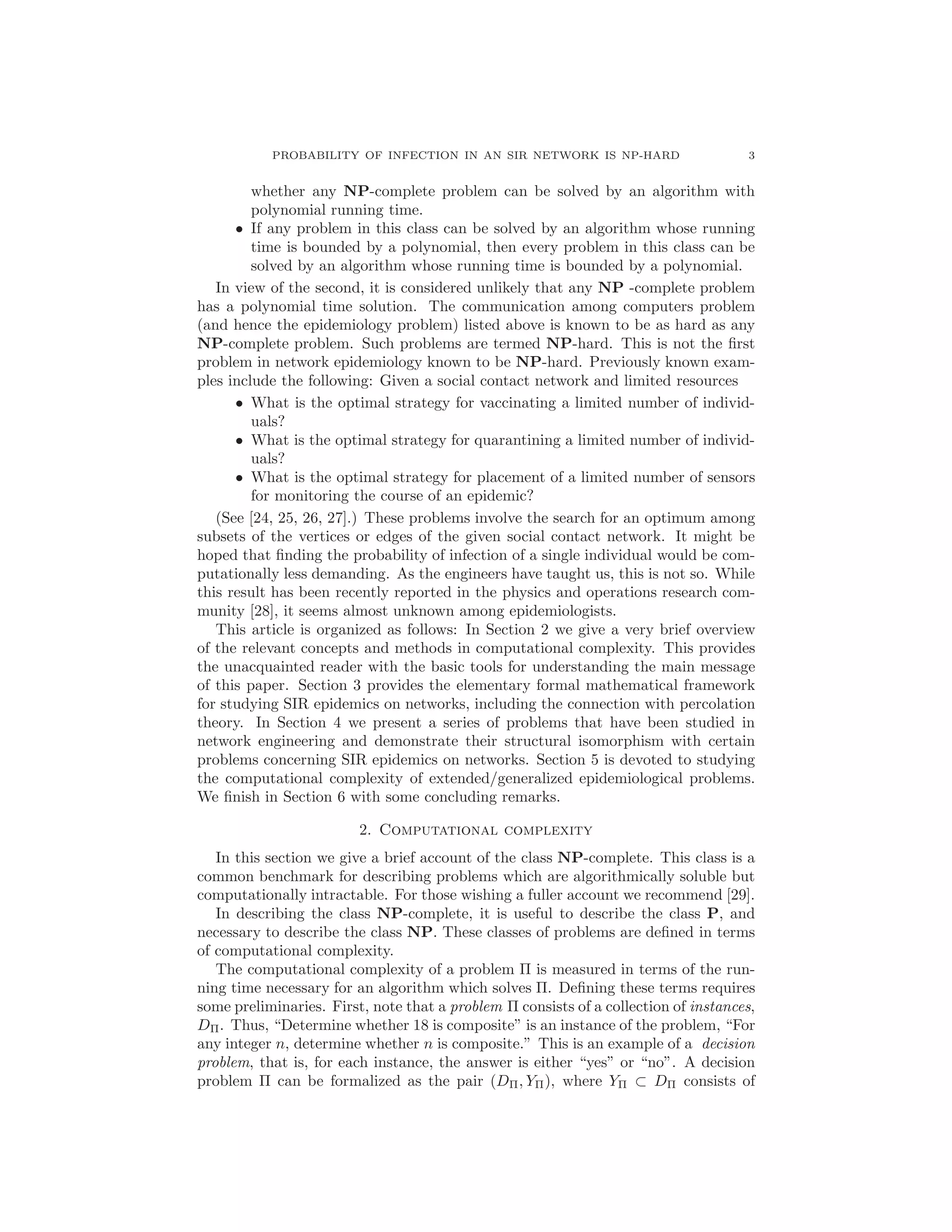 Finding the probability of infection in an sir network is np hard