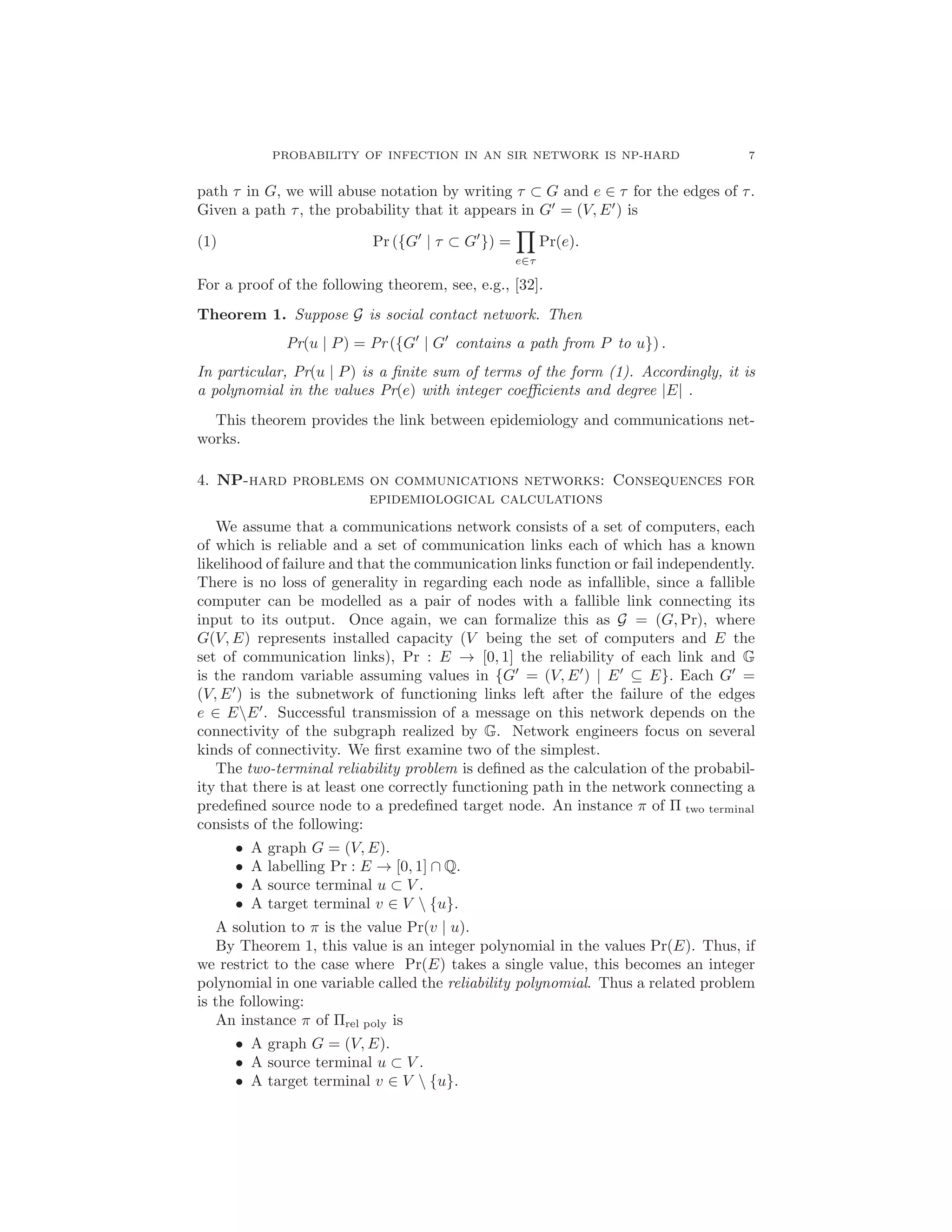 Finding the probability of infection in an sir network is np hard