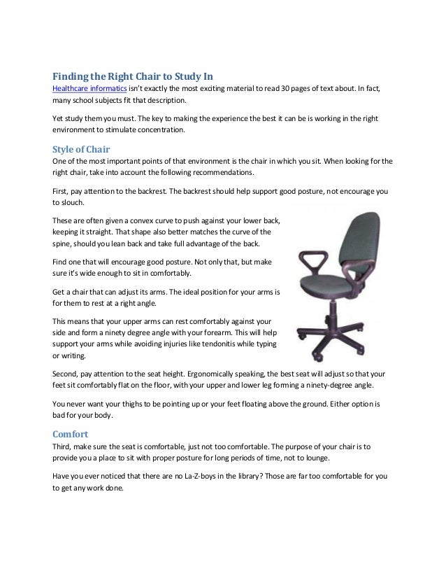 Finding The Right Chair To Study In