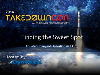 Finding the Sweet Spot
Counter Honeypot Operations (CHOps)
 