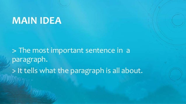 Finding the topic sentence