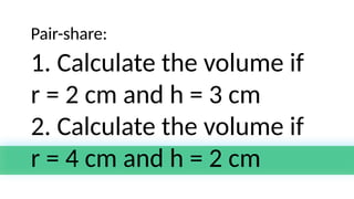 Finding the volume of a cone.pptx Using the formula | PPTX