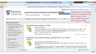 Using quotes around search
terms is an easy way to limit
search results. In this
case, we will enclose the
article title in quotes.
 