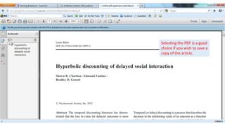 Selecting the PDF is a good
choice if you wish to save a
copy of the article.
 