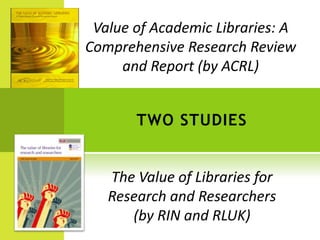 Finding value for the library