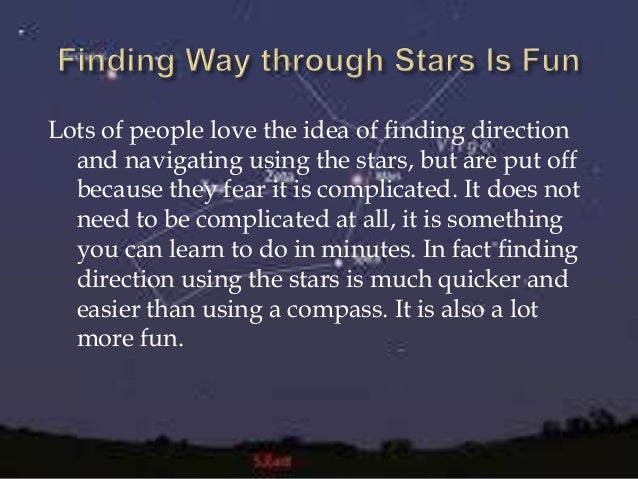Finding way through stars