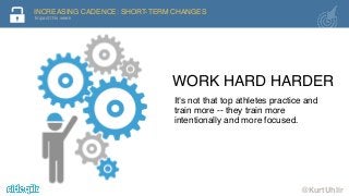 WORK HARD HARDER
@KurtUhlir
INCREASING CADENCE: SHORT-TERM CHANGES
Impact this week
It's not that top athletes practice an...