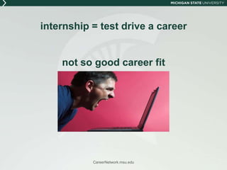 internship = test drive a careernot so good career fitCareerNetwork.msu.edu