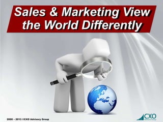 2000 – 2013 ©CXO Advisory Group
Sales & Marketing View
the World Differently
 